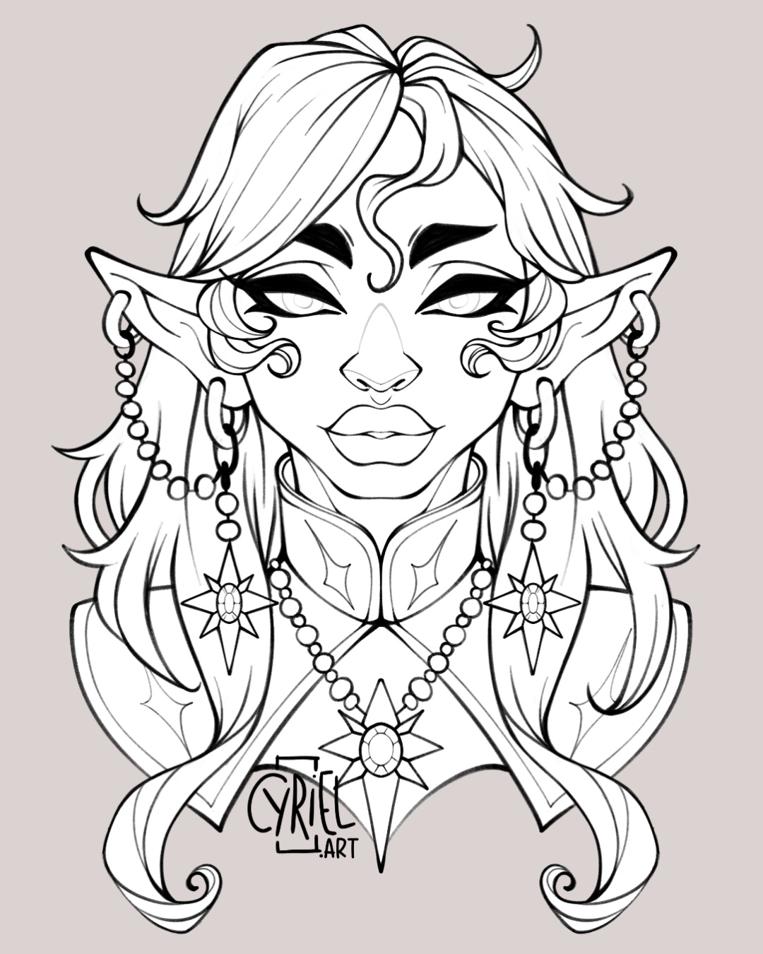 Lineart - Colored background